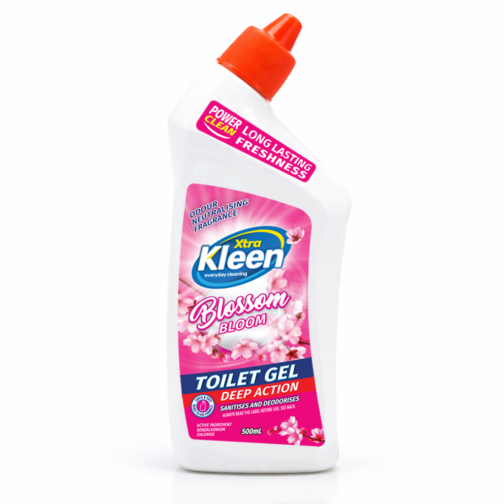 Xtra Kleen Blossom Bloom Toilet Gel 500mL — Clinging bowl gel that sanitises, deodorises and leaves long-lasting freshness.